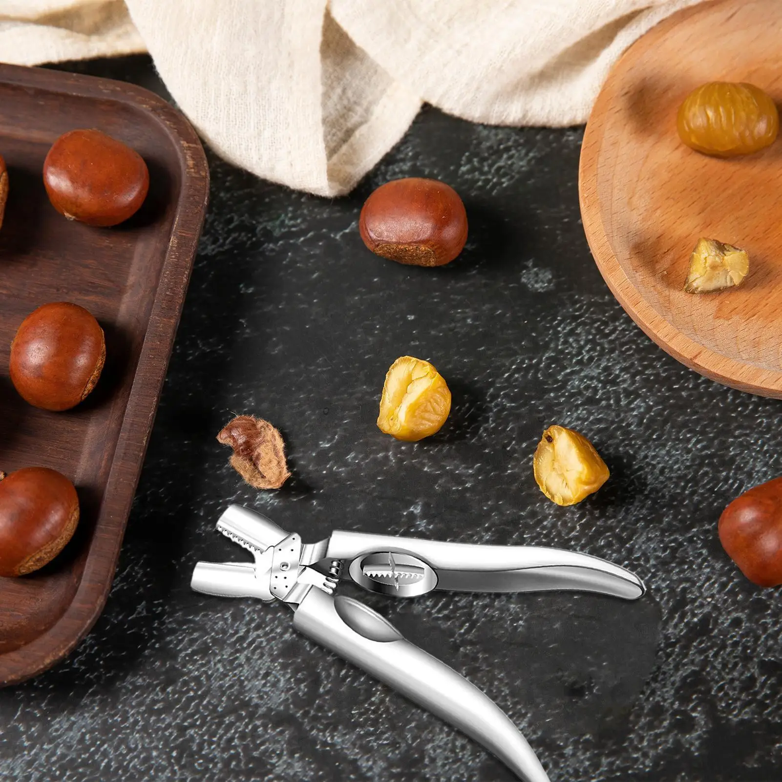 

Chestnut Opener Stainless Steel Ergonomic Sheller Steel Chestnut Cutter Tool for Holiday Food-Prep Family Kitchen Home Peeling