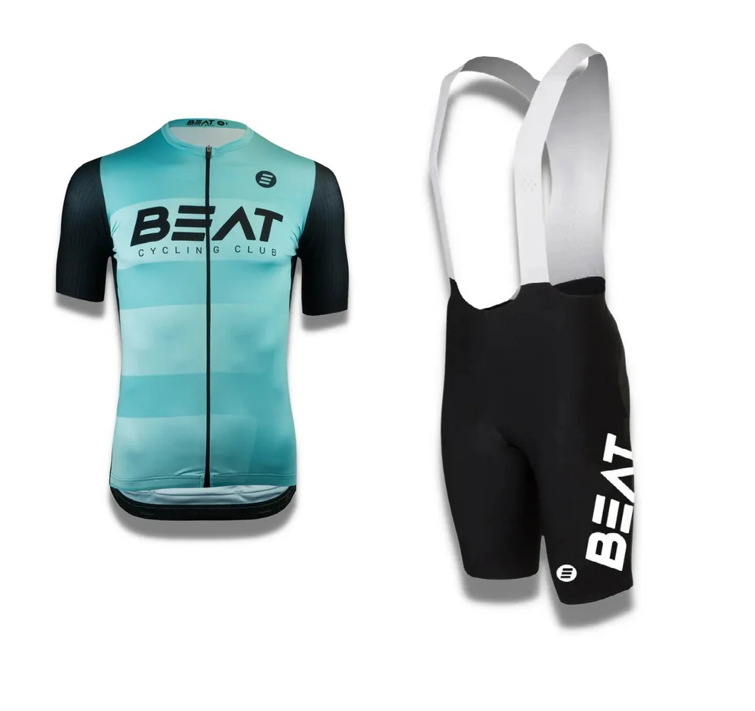 LASER CUT BEAT CYCLING CLUB TEAM BLUE SHORT SLEEVE CYCLING JERSEY SUMMER CYCLING WEAR ROPA CICLISMO+BIB SHORTS