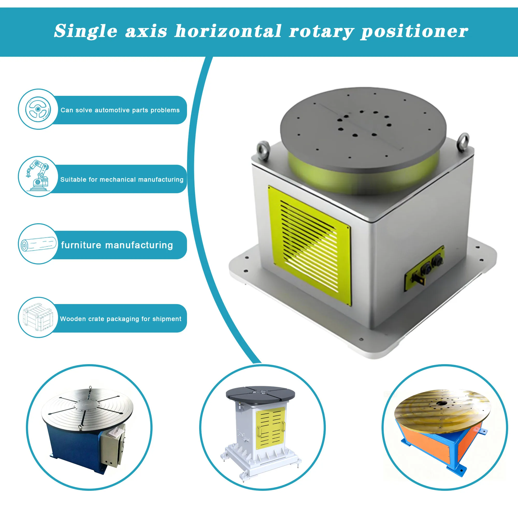 Welding Positioner Single Axis Horizontal Rotating Load 500/1000 Kg Industrial Robot Matching Fixture