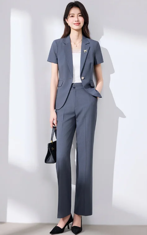 Summer short-sleeve suit set women's coat pants cross-border professional clothing women's set temperament trendy