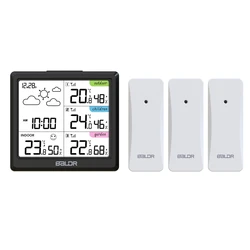 Brand Wireless Digital Weather Station LCD Display Comfort Indicator Temperature Humidity Monitor Alarm Clock 3 Remote Sensor