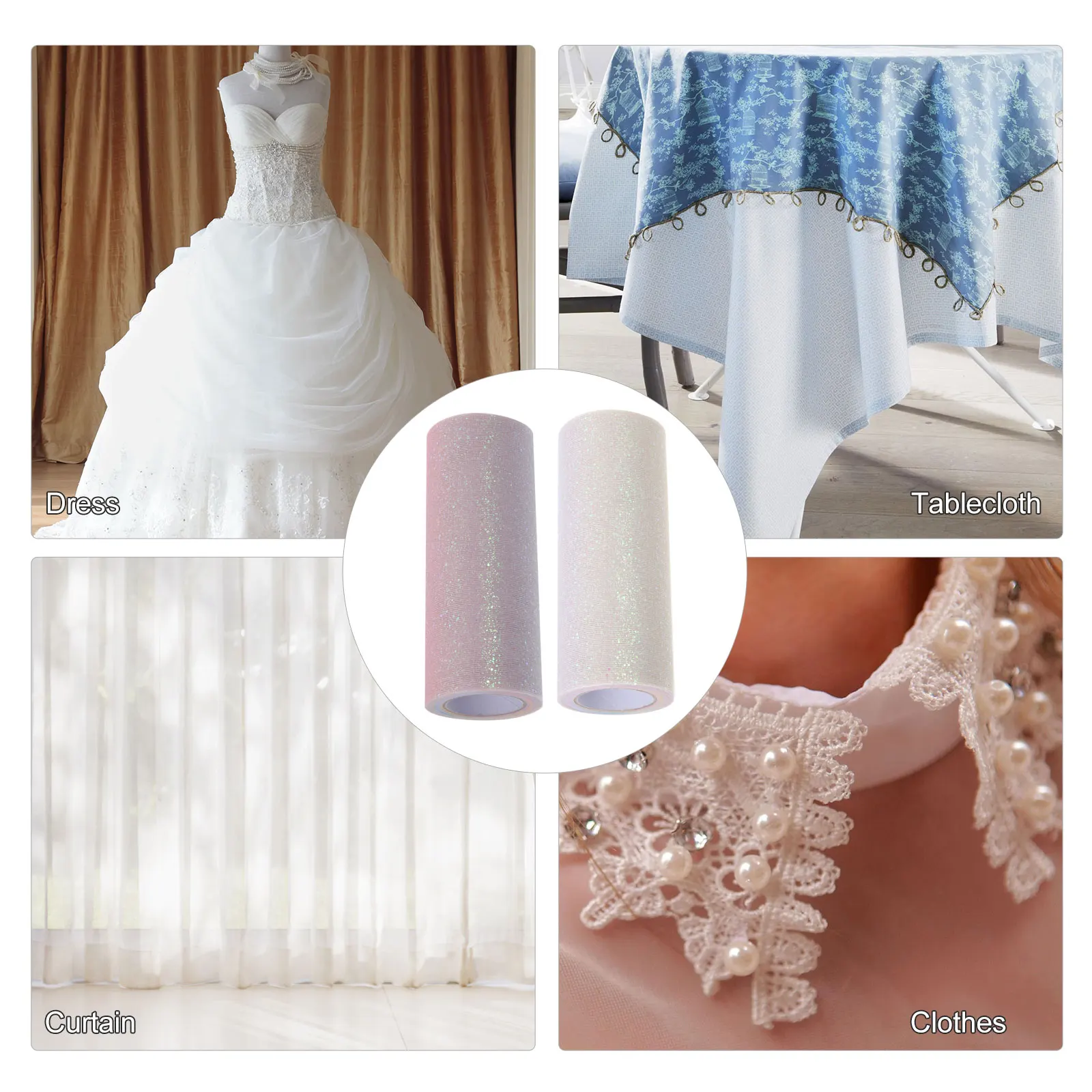 

Gradient Mesh Roll Craft Decoration Tulle Fabric Bulk Decorative Ribbon Spool Delicate Polyester Diy Glitter
