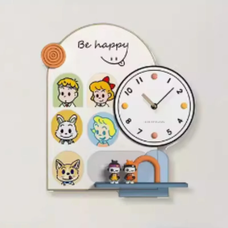 Kids Bedroom Clock Cute Cartoon Kawaii Children Mute Clock Room Kitchen Decoration Toys for Girls Gifts Wall Decor