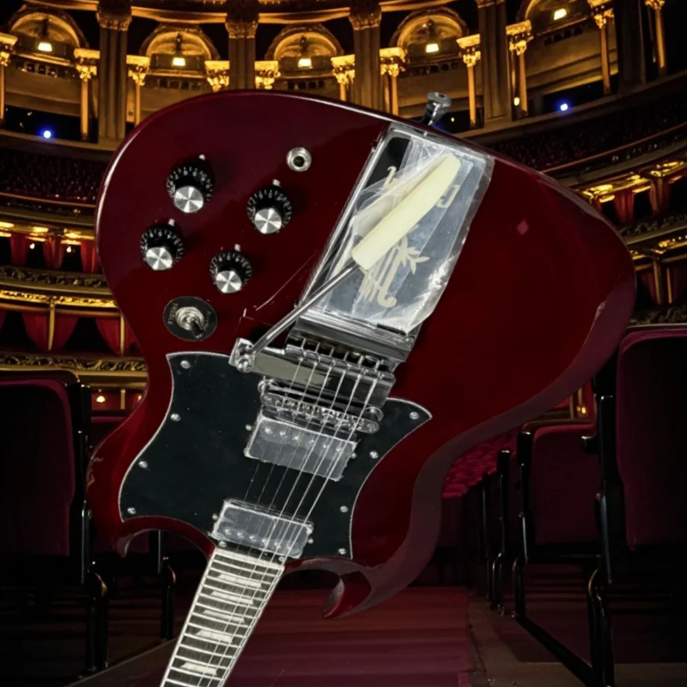 شحن مجاني SGS صوت أحمر داكن جسم الماهوجني القوي رقبة خشب الورد 2026 جيتار كهربائي منتج جديد #1