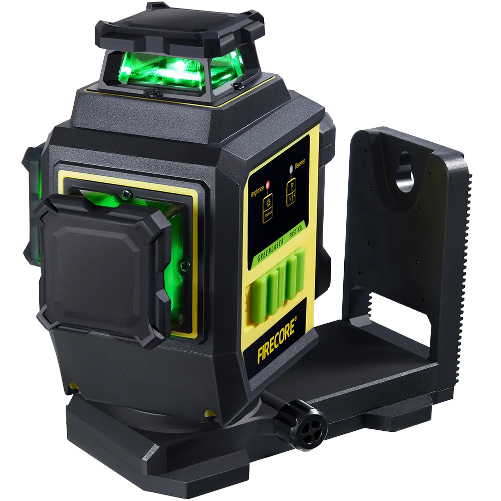 FIRECORE F95T-XG 12 Line 3D Green Laser Level 360 Rechargeable Li-ion Battery Self-Leveling nivel láser Integrated L-Bracket