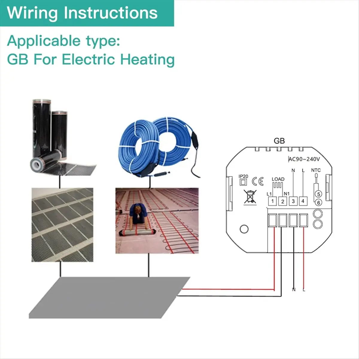 DT81 WiFi Smart Thermostat Temperature Controller for Google Home, Alexa, Tuya Water Floor Heating