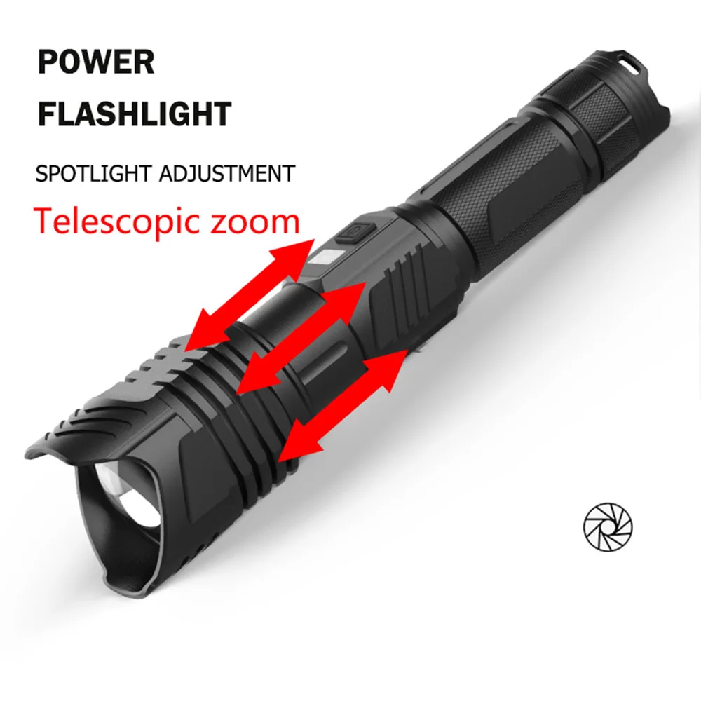 Portable LED Flashlights USB Rechargeable Light High Power Tactical Modes Torch Waterproof Outdoor Camping Emergency  Flashlight