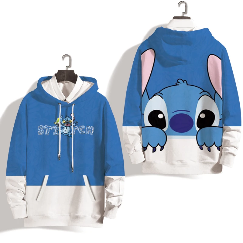 Disney Stitch and Angel Couple Hoodie Kids Men Women Hoodie Girls Boys Cartoon Children Long Sleeve Coat Top Pullover Sweatshirt