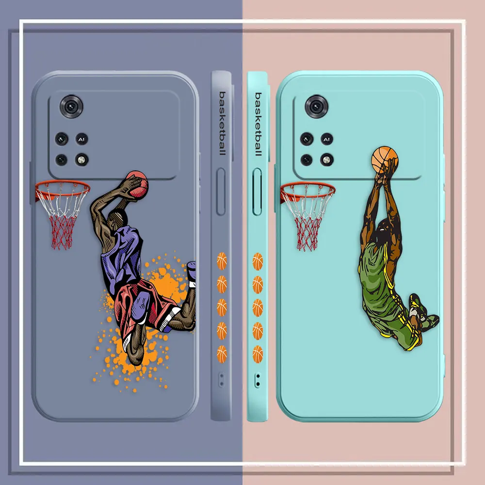 Leaps Dunks Baskets Phone Case For Xiaomi POCO F3 F4 F5 M2 M3 M4 M5 X2 X3 X4 X5 GT Pro 4G 5G Colour Liquid Case Funda Shell Capa