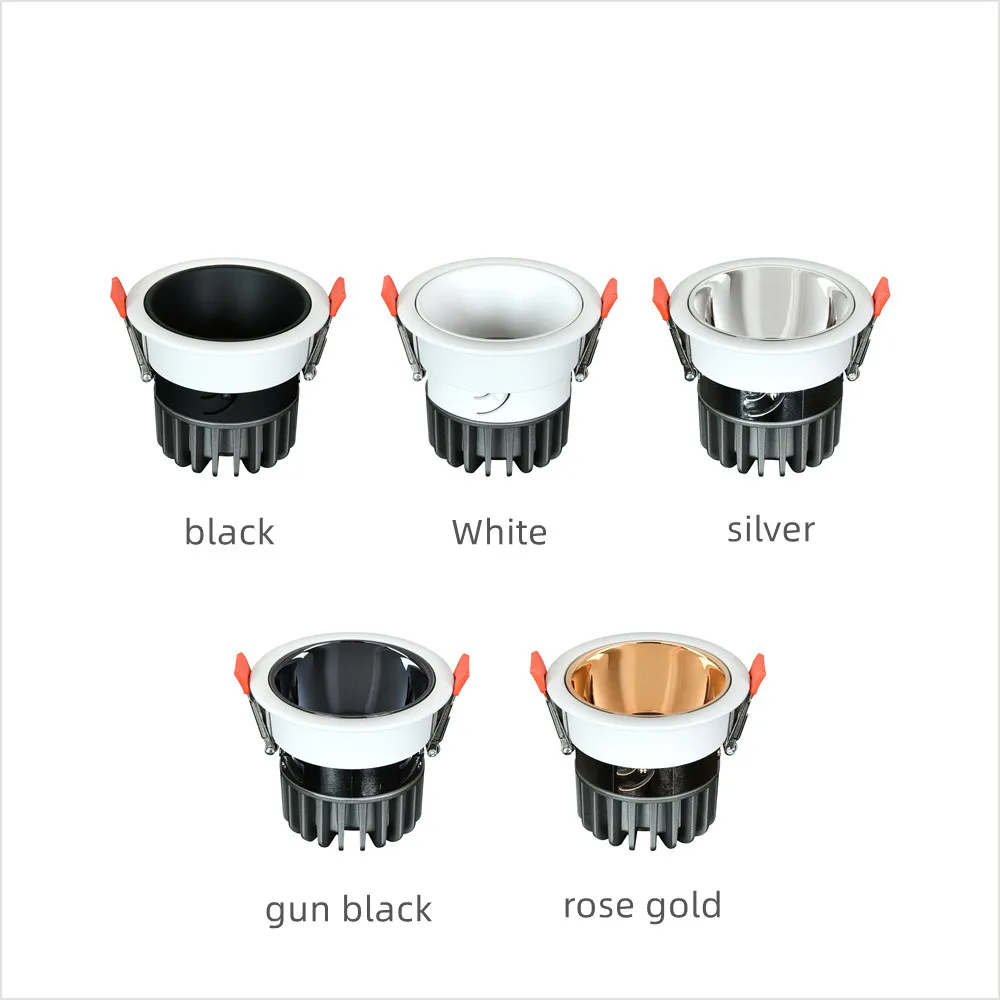 High Quality Aluminum Enclosure Ceiling Recessed SMD 7W 9W 10W 12W 15W 18W 20W 24W LED Downlight for Commercial Home Lighting