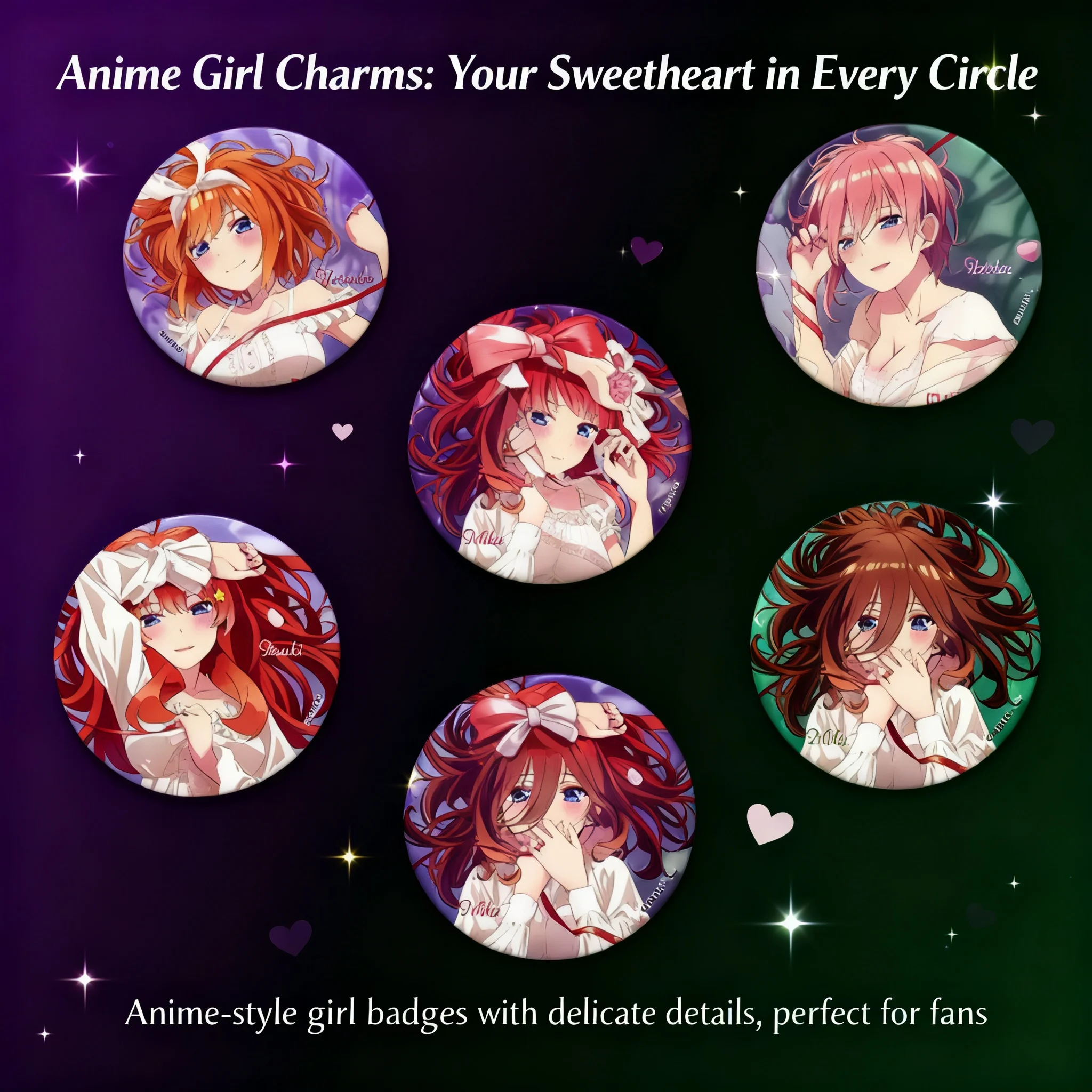 

Five Equal Brides Anime Nakano Miku Nakano Itsuki Merchandise Enamel Pin Badge Keychain Accessories