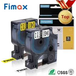 1PK Dymo 18488 18491 18490 Compatible For Flexible Nylon Laminated Label Tape 18489 12mm Black on White For Rhino Label Printers