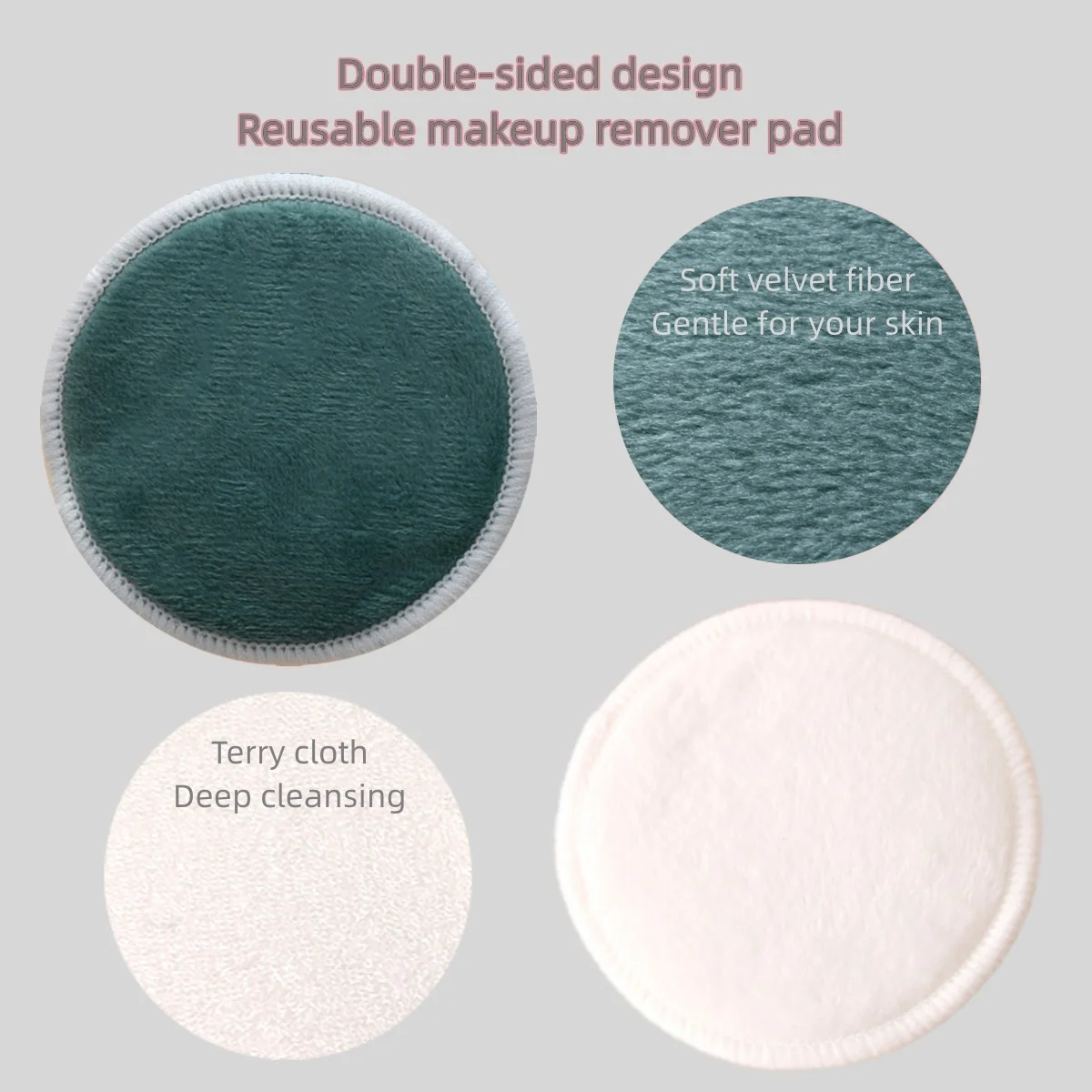 10/12 قطعة من وسادات إزالة المكياج القابلة لإعادة الاستخدام مع حقيبة شبكية لتنظيف الوجه #5