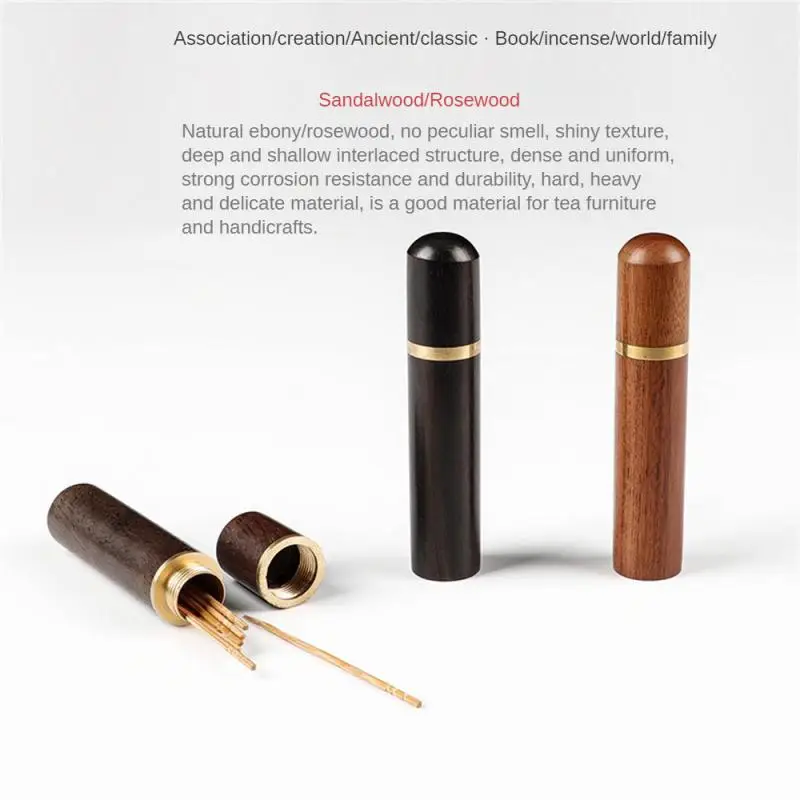 Universal Storage Tube Wooden Box Kitchen Accessories Toothpick Needle Holder Capsule Bucket Box Gift Sewing Needles Holder Mini