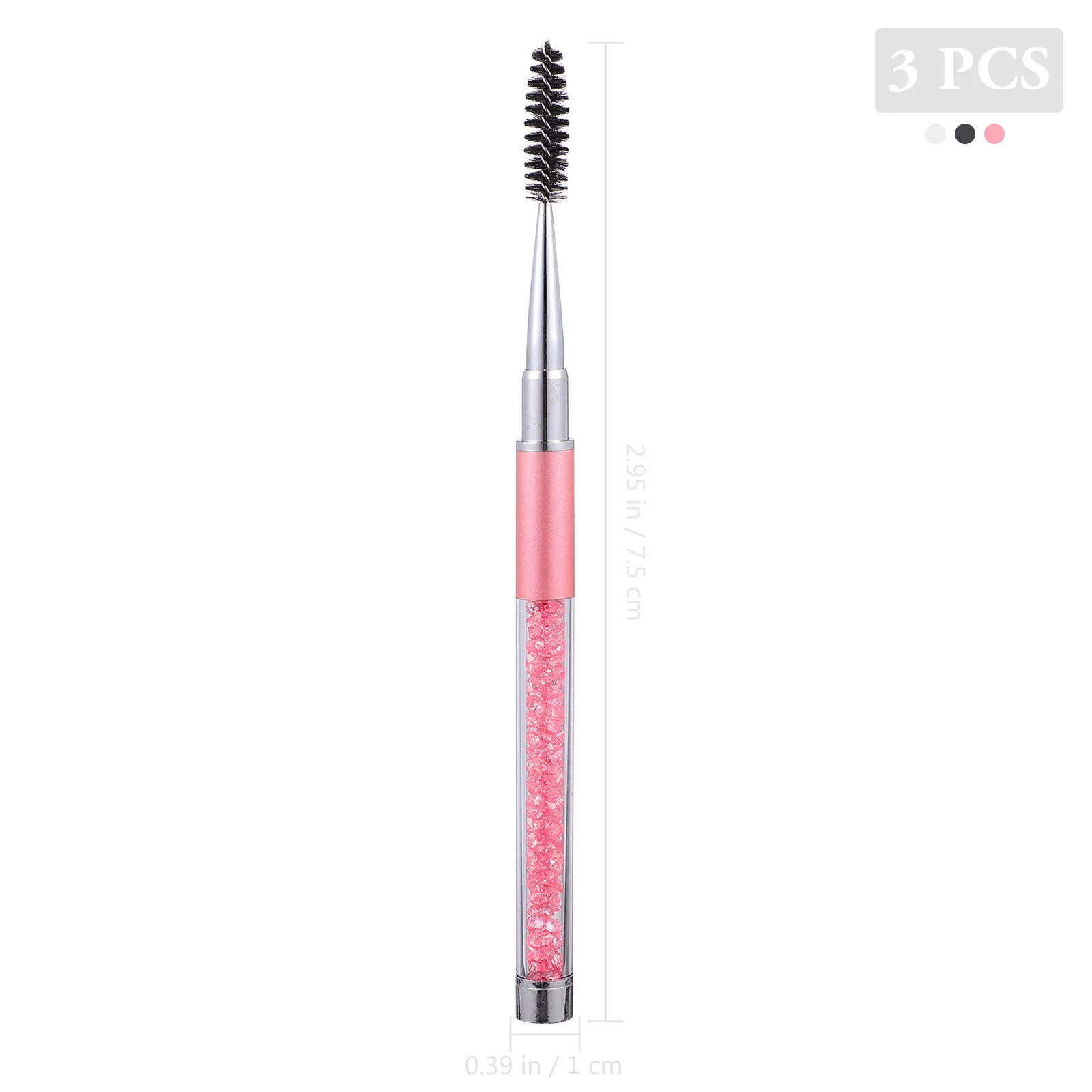 3Pcs Eyelash Brush Eyebrow Mascara Applicator Portable Screw Comb Beauty Tool for Travel Daily Use Screw Eyelash
