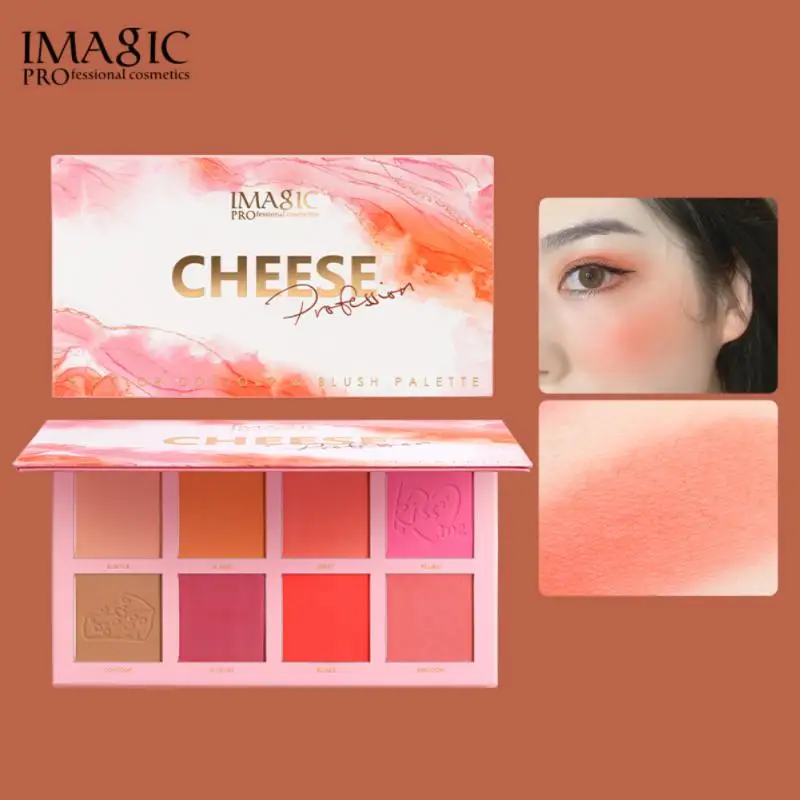 Bochecha rouge natural bochecha matiz pigmento delicado blush pó rosto paleta de maquiagem beleza cosméticos 8 cores blush paleta