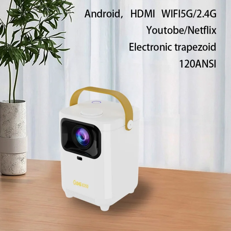 E350 портативный проектор 4K HD Android 7,1 двухдиапазонный WiFi 6140 ANSI BT 5,0 функция проекции экрана умный домашний кинопроектор