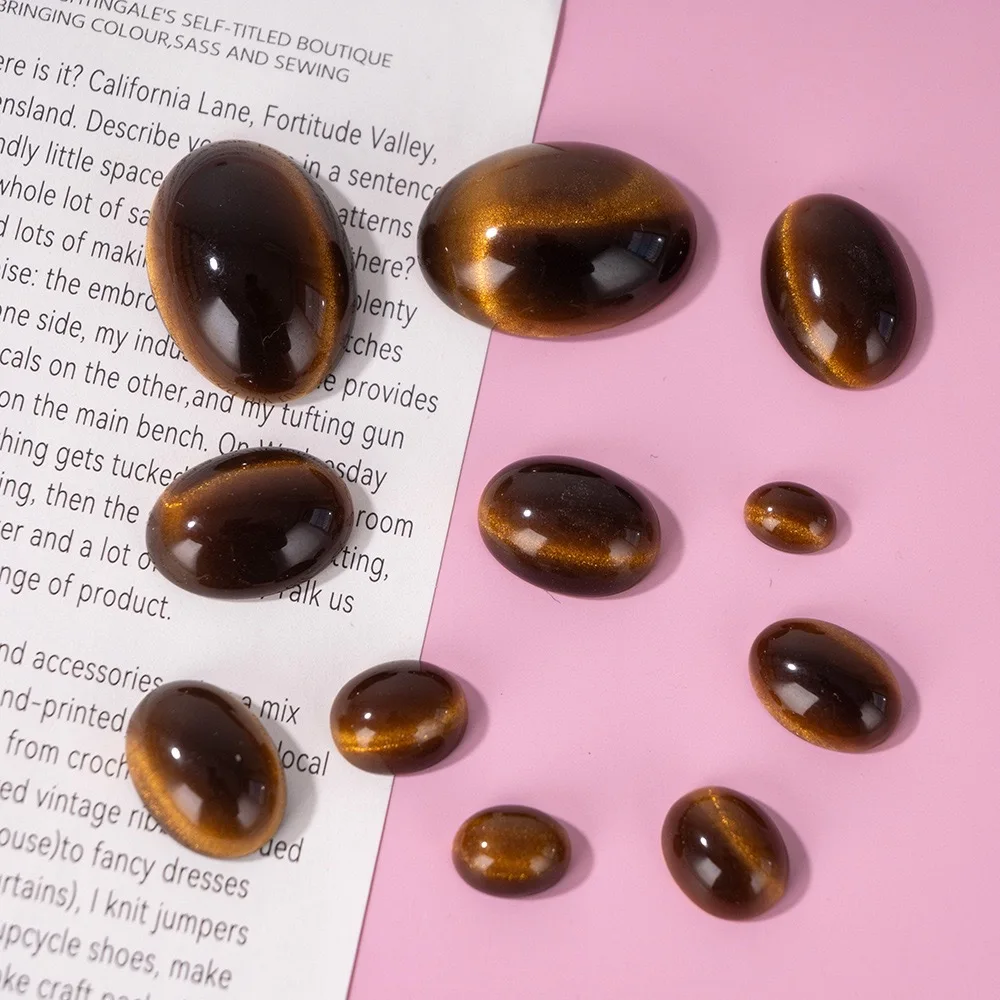 

Vintage Geometric Oval Resin Button Cabochon 20pcs Flatbacks for DIY Jewelry Making Wholesale Scrapbook Decoration Accessory