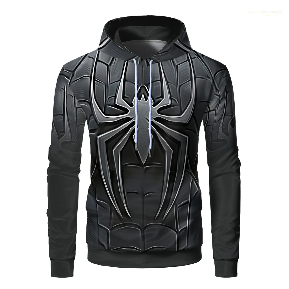 Retro Spider Printed Man Hoodie Autumn Trendy Sports Red Hoodied Sweatshirt Oversized Vintage Araneid Mens Hoodies Top Quality