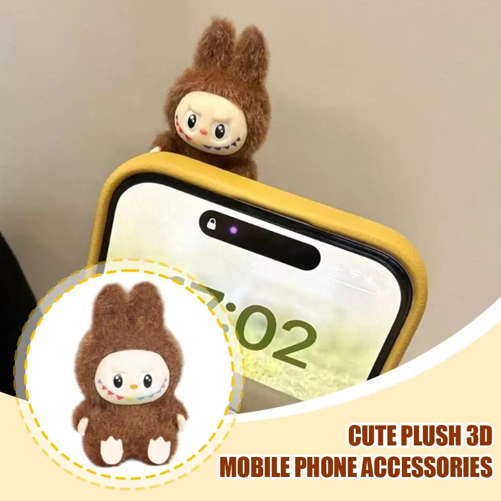 Cute plush three-dimensional mobile phone accessories suitable for multiple models of phones F4I9