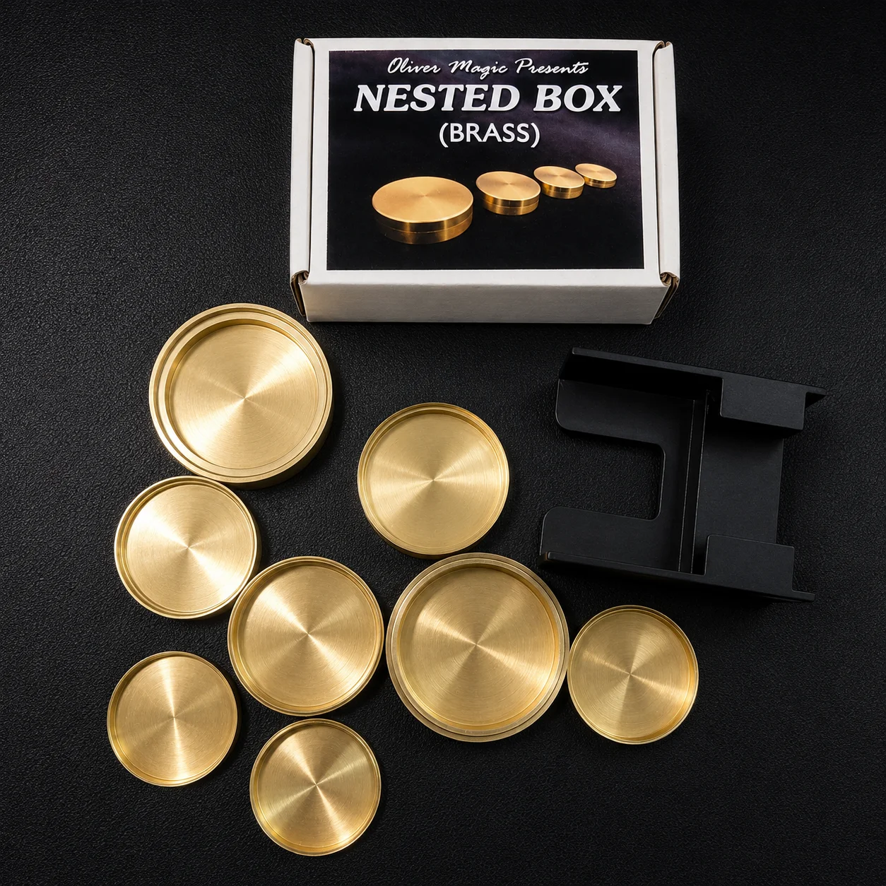 Nested Brass Box Magic Tricks Coin Card Corner Close Up Illusion Prop Metal Magic Box for Magician Show