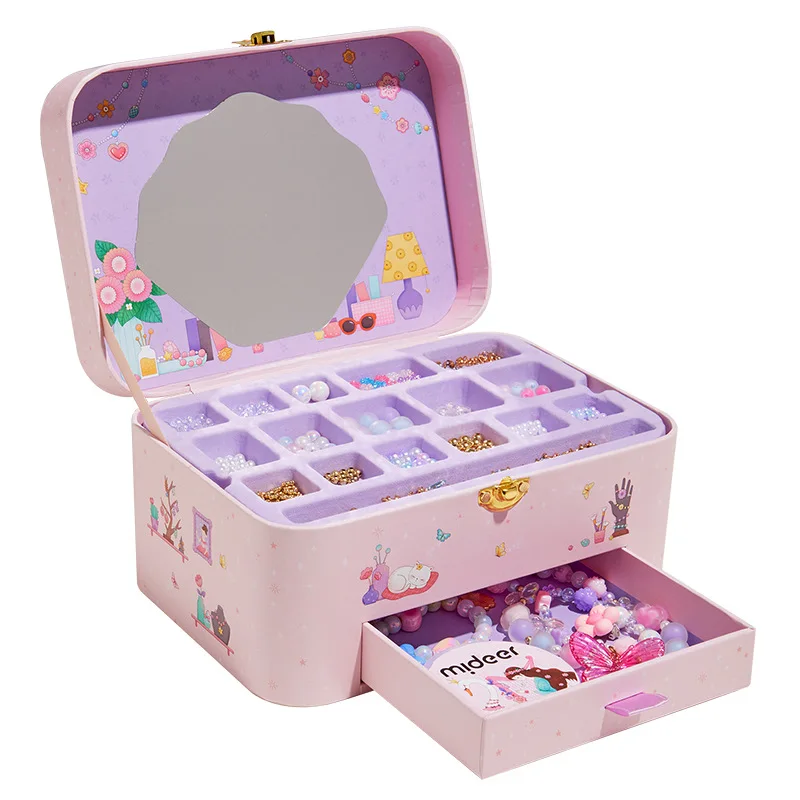 ميدير سحر سوار صنع عدة صندوق مجوهرات إبداعية الأطفال اليدوية التعليمية مطرز لعبة مجموعة الخرز لعبة للفتيات 8Y +