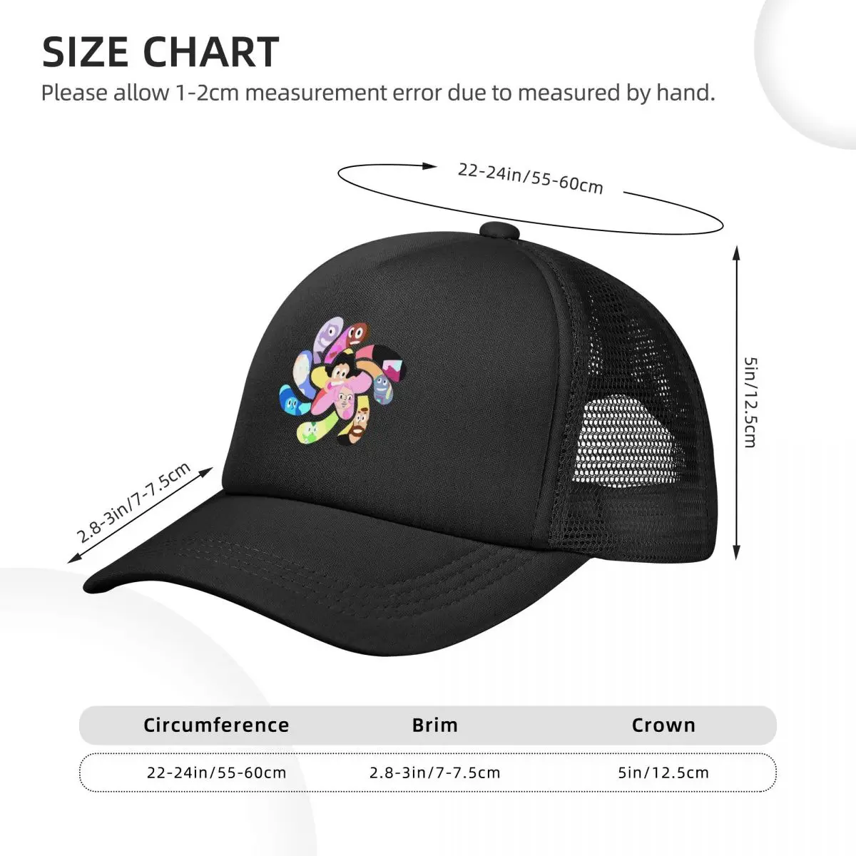 Steven Universe Zentangle Mesh Baseball Caps Snapback Fashion Baseball Hats Breathable Casquette Outdoor For Men's And Women's