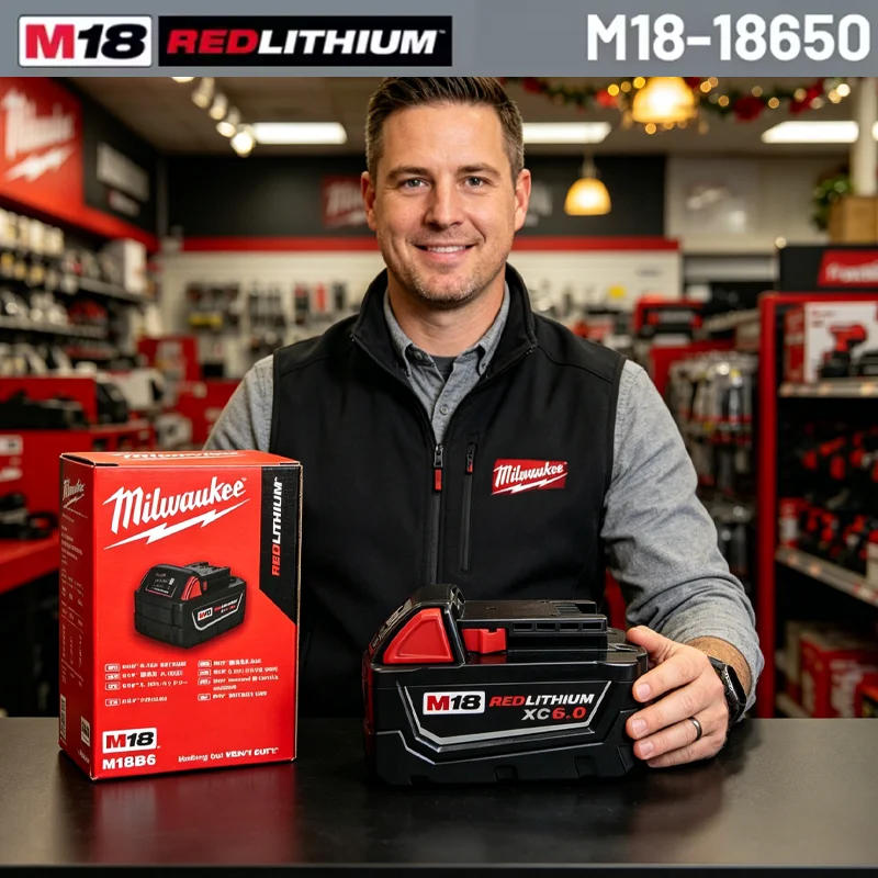 

100% New Milwaukee M18 6.0Ah High Output Battery 18V Lithium-ion Rechargeable for Milwaukee M18 Cordless Power Tools 6Ah Battery