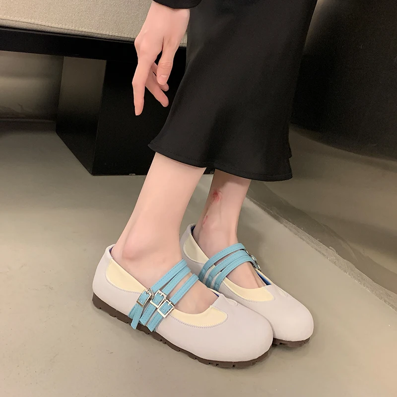 2024 New Women Mary Jane Shoes Fashion Ladies Shallow Soft Sole Non Slip Shoes Women's Comfort Walk Flats Female Shoes Soft Sole