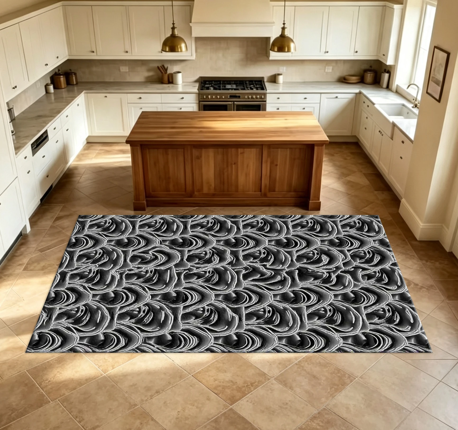 3D Dark Rose Floral Texture Carpet Flooring Luxury Decorative Floor Rug for Home