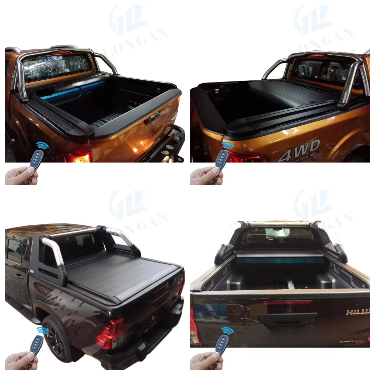 

STLF Pickup Truck Top Retractable Roller Cover Remote Electric Control Roller Lid Shutter Roll Up Tonneau Cover For FRONTIER