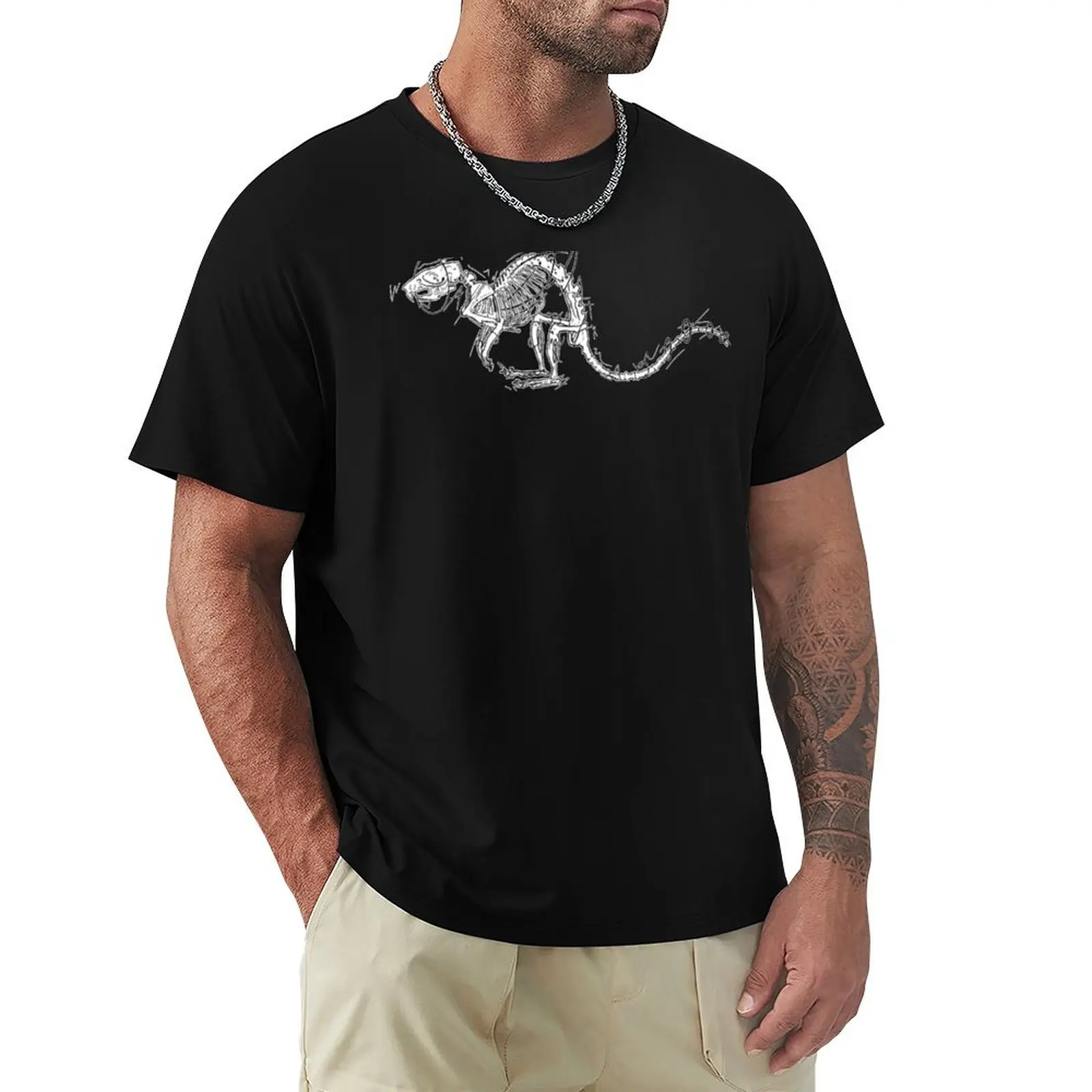 Camiseta Sketchy Rat Bones, camiseta essencial de cor sólida