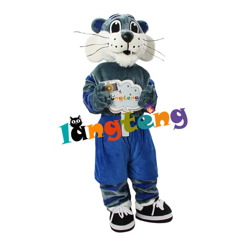 

1314 Sports Gray Tiger Cartoon Mascots Cosplay Apparel Christmas Costuming For Business