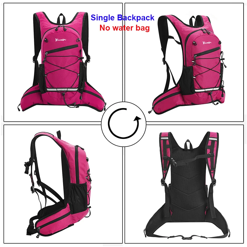 Unisex Travel Backpack Outdoor Hiking Bag Sport Soft Back Rucksack Waterproof Nylon Hydration Knapsack Without Water Bag