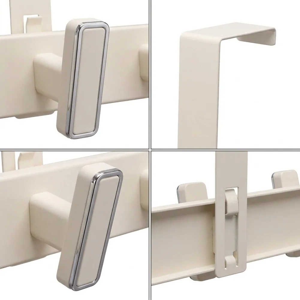 12 Hook Over Door Hanging Rack for Towels Bags Easy Install Fits Standard Doors 1 3/4 Inch Thick Aluminum Alloy