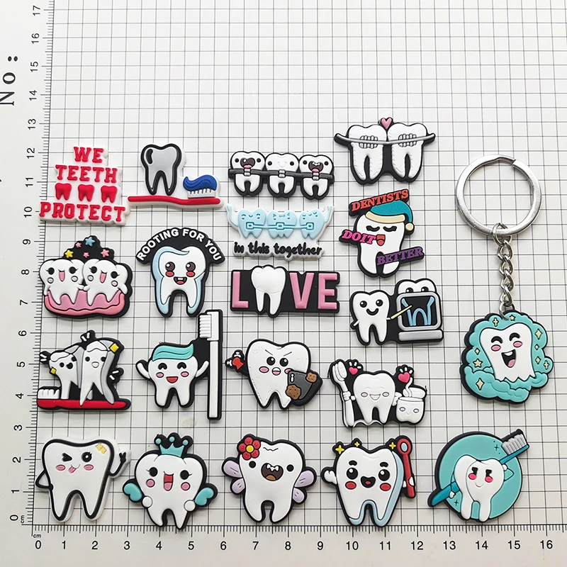 

10 Pcs Dental Tooth Shape Model Simulation Keychain Fashion Keyring Pendant Teeth Key Chain Cartoon Lovely Girls Kids Gift