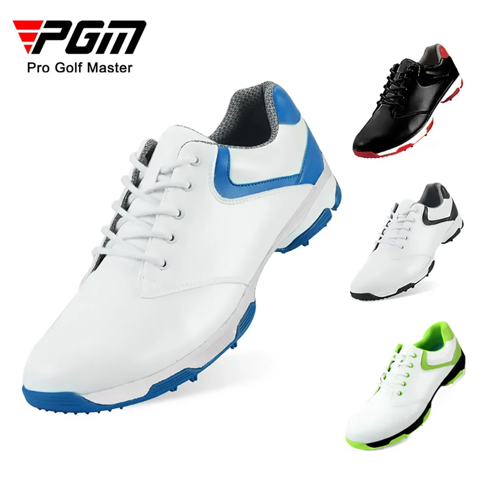 PGM Men รองเท้ากอล์ฟ Anti-SLIP Breathable Golf รองเท้าผ้าใบ Super Fiber Spikeless กันน้ํากีฬากลางแจ้ง Leisure Trainers