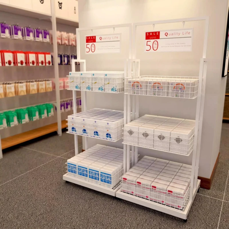 Daily jewelry store display rack three-layer net basket net pocket supermarket shelf store storage rack snack toy promotion rack