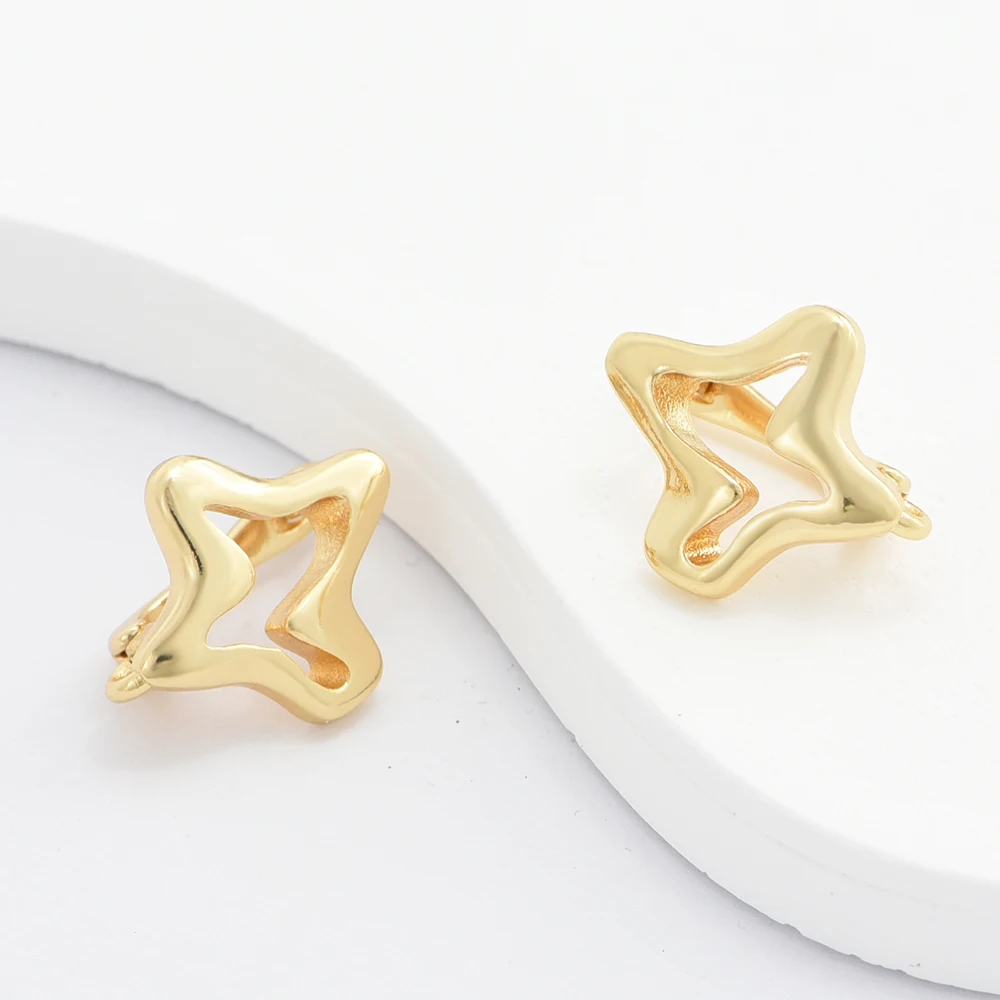 1 Pair French Geometry Smooth Earring Hooks 18K Gold/ Rhodium Plated Clasps For DIY Women\'s Earring Making Supplies Accessories