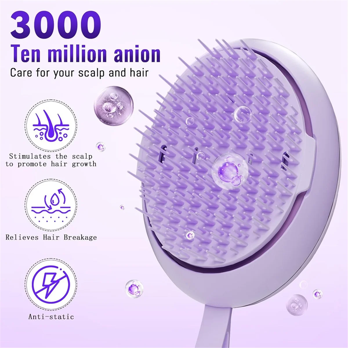 NEW Scalp Massager Hair Growth Devices Electric Anion Hair Brush for Stimulate Hair Follicles - Rechargeable Heads Vibrating