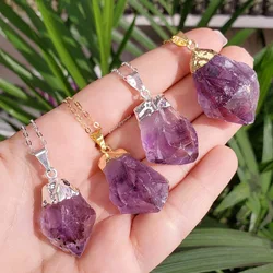 For Jewelry Making DIY Jewelry Making Handmade Necklace Natural Gemstone Irregular Citrine Amethyst Pendant Jewelry