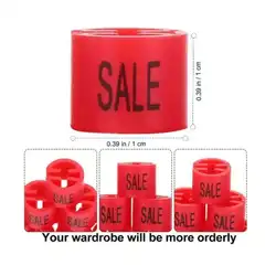 100PCS Plastic Red Sale Tags Clothes Hanger Markers Tags Red Size Grain Labels Red Sale Hanger Markers Clothing Hanger Clip
