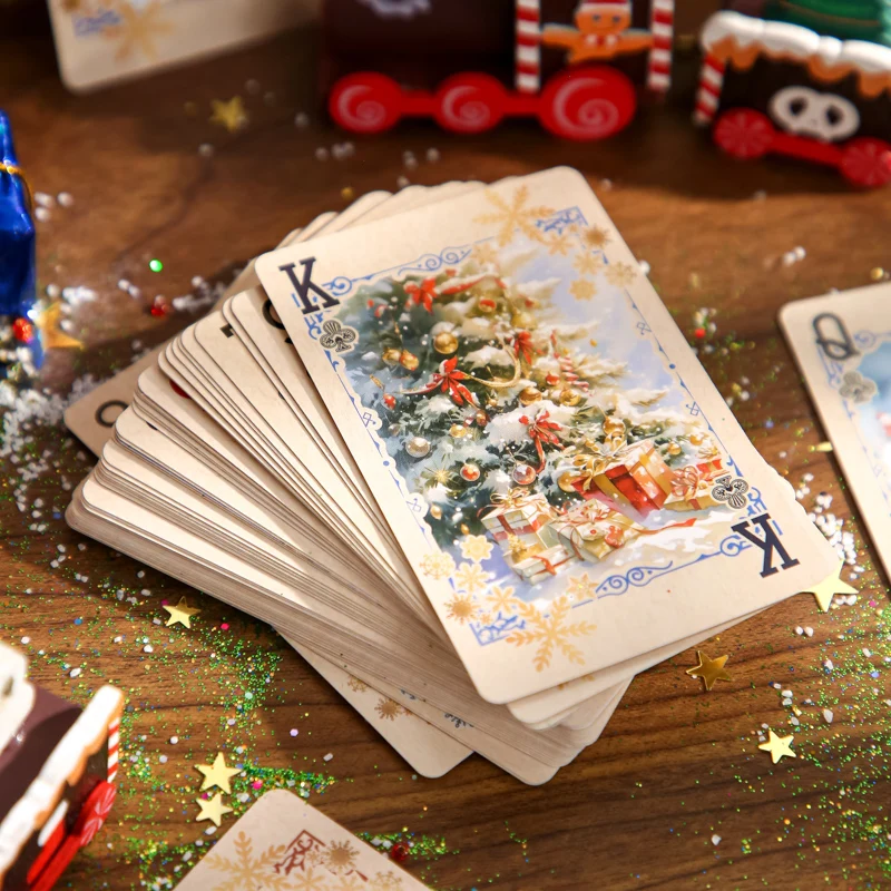 

Christmas Playing Cards 55 Sheets/Bag Eco-Friendly Smooth Texture for Parties Magic Show Table Games Xmas Gift Supplies