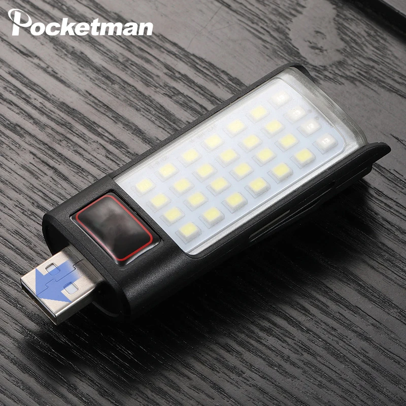 USB Direct Charge Keychain Light Mini Flashlight Portable Magnetic Multi-functional Working Lamp Outdoor Camping Torch