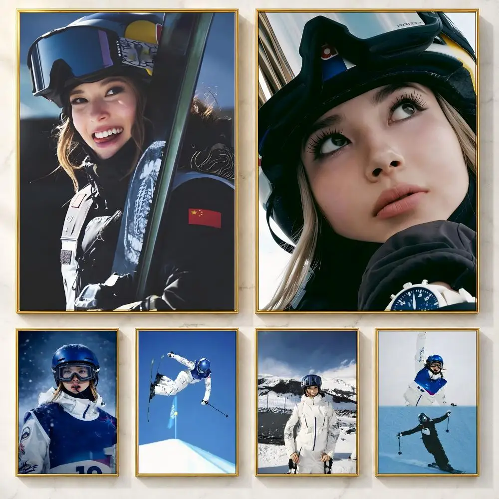 Freestyle Skier Eileen Gu Poster HD art sticky wall waterproof home living room bedroom bar aesthetic decoration