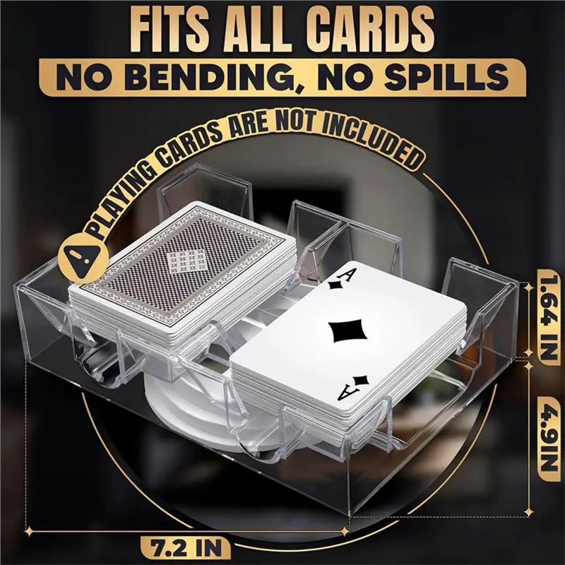 T22C Canasta Card Tray 2-Decks, 360° Rotating, Swivel Holder, Smooth Operation For Hand& Foot, Rummy Games view 4