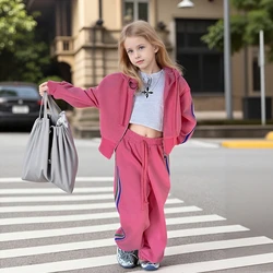 2026 Spring New Girls Clothes Set Casual Hoodie Sweatpants Two Pieces School Teen Kids Tracksuit 12 13 14 Years Children Outfits