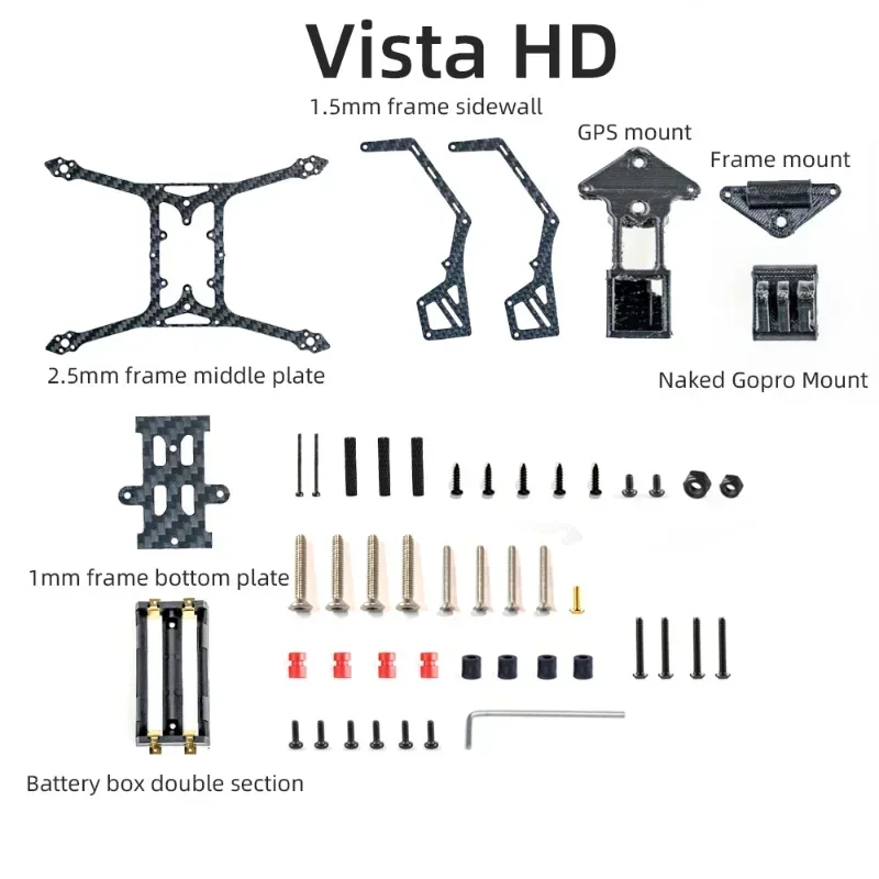SkyDElHGLRC Rekon35 LR 3K Carbon Fiber Frame Kits Analog Digital Version For 3.5inh Nano Long Range 2S 18650 FPV