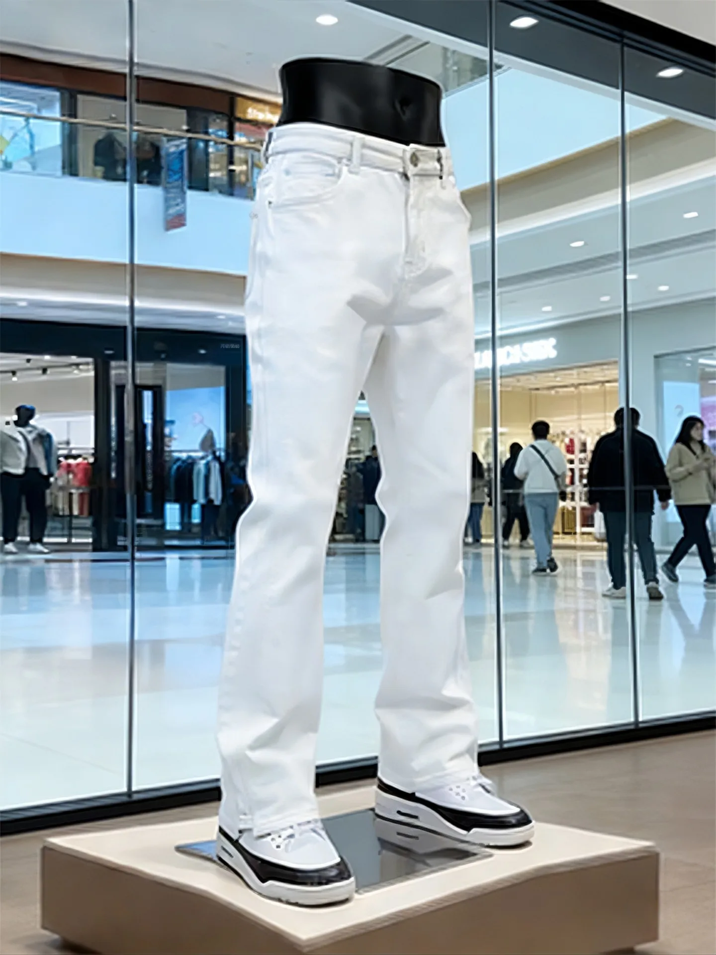 

Cleanfit High Quali White Jeans Men's Straight Leg Low Waist American Sle Spring Autumn Wearable Denim Pants