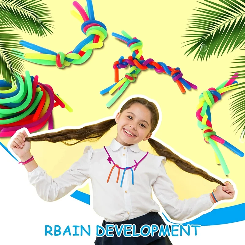 10/20/30Pcs Stretchy String Fidget Sensory Toys Kids Birthday Party Favors Pinata Goodie Bag Filler Christmas Gift Stress Relief